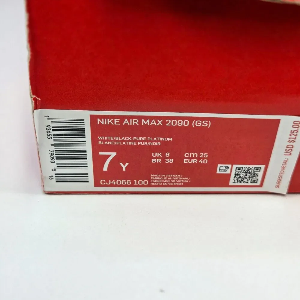 Nike Air Max 2090 GS White Crimson CJ4066-100 Size 7Y / 8.5W